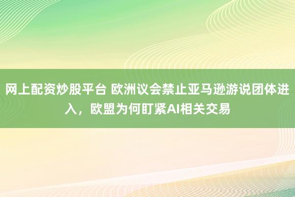 网上配资炒股平台 欧洲议会禁止亚马逊游说团体进入，欧盟为何盯紧AI相关交易